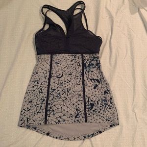 Lululemon pedal pace mesh blue quarter zip top